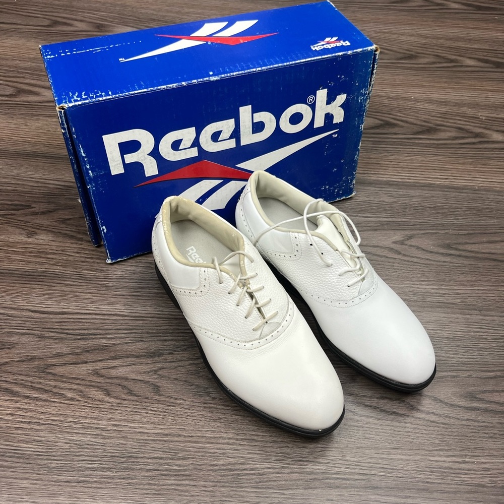 NEW Reebok White Saddle Oxford Golf Shoes 9 M